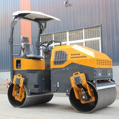 Doble tambor caminando detrás de la carretera de asfalto Mini Vibrator Roller Tandem 200L Tanque de agua