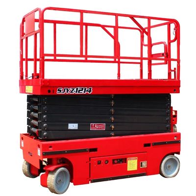 48V/4.5kw Potencia del motor 320kg Carga nominal Rueda hidráulica plataforma de elevación móvil de tijeras