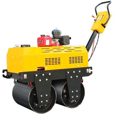 Caminar detrás del compactador de vibración de doble tambor con bomba hidráulica HUAQI y motor HONDA