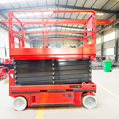 Capacidad de carga nominal de 320 kg Plataforma de elevación de tijeras hidráulica autopropulsada personalizada con rueda de goma
