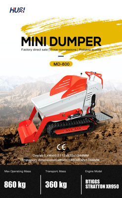 Publicidad C 800KG 1 T de autocarga de la pala Mini Crawler Dumper para el sitio de construcción