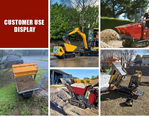 Eficiencia de funcionamiento de alta tonelada Mini Crawler Vibración de caucho Diesel Dumper autocarga
