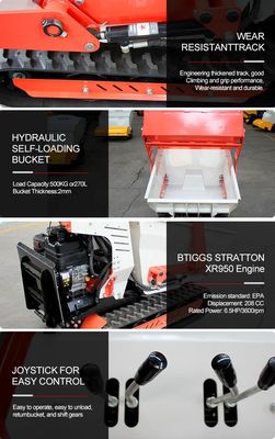 Capacidad de 800 kg MINI Dumper 1480 x 832 x 1344 mm Dimensión para el sitio de construcción