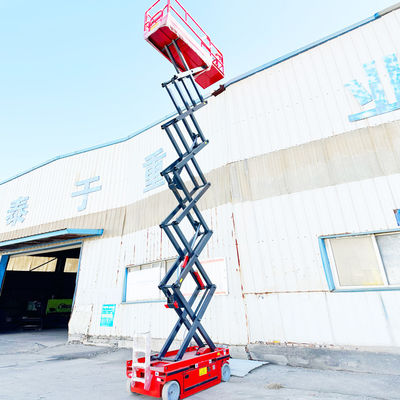 0-34M/MIN Velocidad de elevación 4m Mini elevador de tijeras hidráulico autopropulsado con plataforma de 900 mm