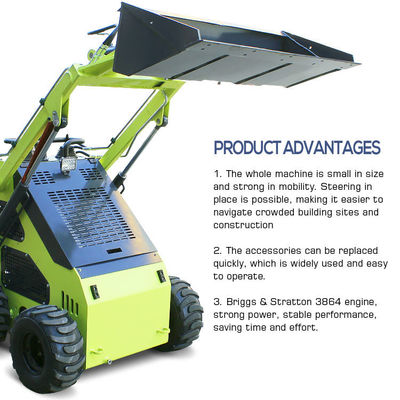 Construcción Diesel Mini Tracked Skid Loader Con Anexos Cubo Bomba Hidráulica Huade