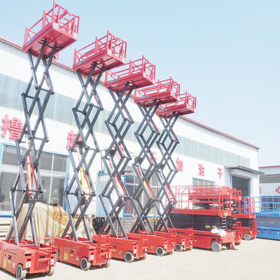 2000 kg remolque de batería hidráulica móvil elevador eléctrico de tijeras para plataforma de trabajo aéreo