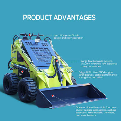 Cargador de ruedas chino multifunción adjuntos compacto Mini Skid Steer Cargador con CE