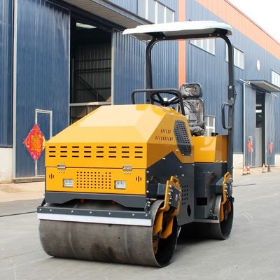 Compactor de carreteras de doble tambor de 3 toneladas con vibración hidráulica para suavizar y compactar