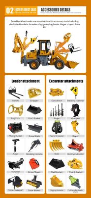 Compacto 4x4 chino Mini Excavadora con bomba hidráulica BOXINHUASHENG