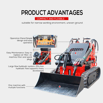 MOOG Mini Diesel Crawler Track Loader con velocidad del motor de 3600 RPM y martillo hidráulico