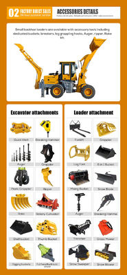 HQ-WZ-20-28 Mini Excavadora de carga de retroexcavadora con 37 KW y 500 mm Min. Radio de giro