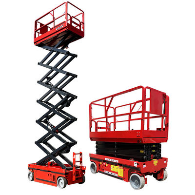 12m 320kg Elevador de tijeras autopropulsado para la construcción de invernaderos Plataforma de trabajo aéreo