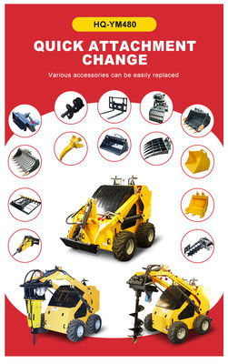 Potente mini cargador de dirección de 500 kg con pista de 15,7 kW y potencia máxima de 17,1 kW