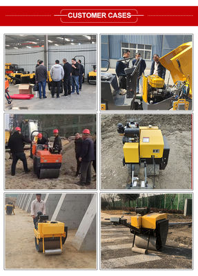 20KN Excitante Fuerza HQ-YL600 tambor único Mini Caminar Detrás de Vibración de la Ruta Roller Compactor de rodillos de mano