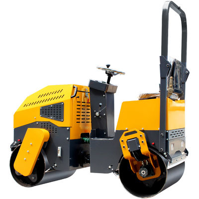 Carga lineal estática de 45N/cm 1t Roller de carretera de doble tambor para la construcción de carreteras suaves