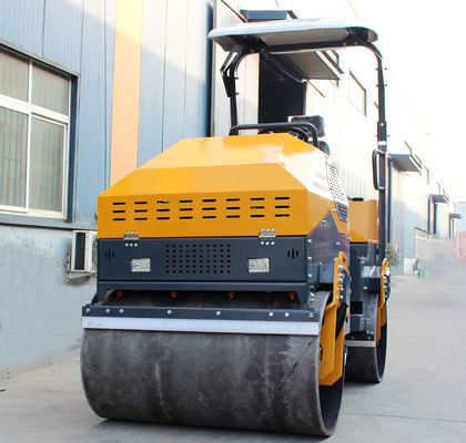 Huade bomba hidráulica HQ-YL1200 3 toneladas doble tambor vibratorio mini rodante compactador de rodillos