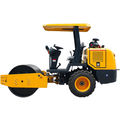 Compactación de asfalto liso con disco con tapa de aire, freno de aceite, tambor único, máquina de rodillos