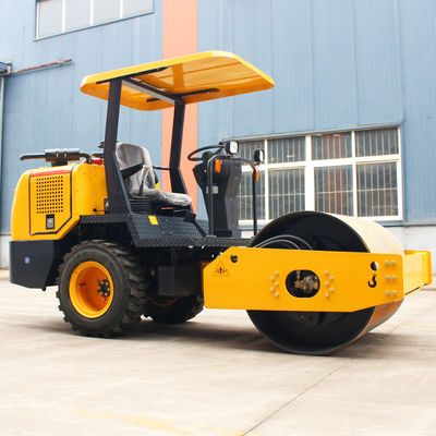 Compactación de asfalto liso con disco con tapa de aire, freno de aceite, tambor único, máquina de rodillos