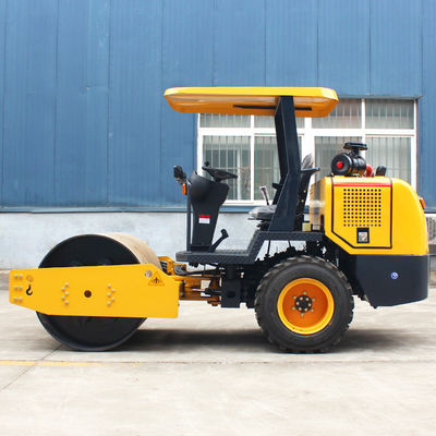 5000 mm Rayo de giro mínimo Roller vibratorio Rueda de acero Doble tambor Roller de vibración