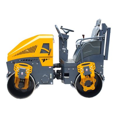 2 toneladas de rodillo vibratorio con potencia del motor de 11,5kw compactador de tambor doble hidráulico